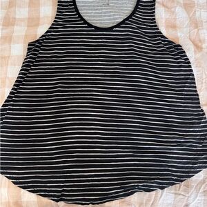 a new day Black and White Striped Scoop Neck Tank